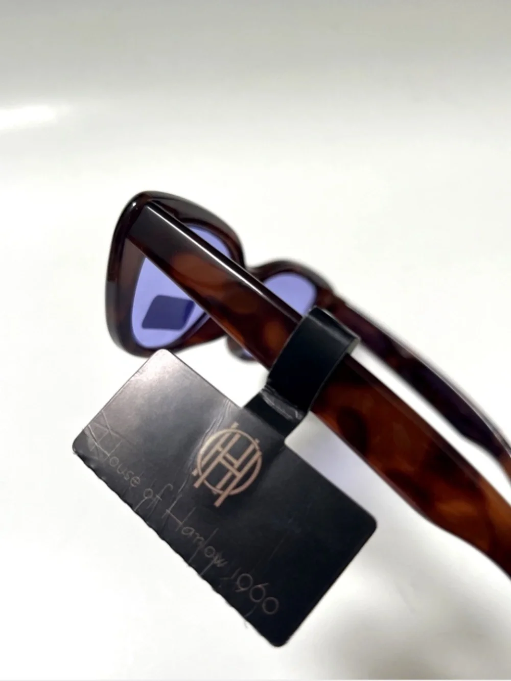 House of Harlow 1960 Slim Cat Eye Sunglasses Tortoise Shell NWT Blue Lens